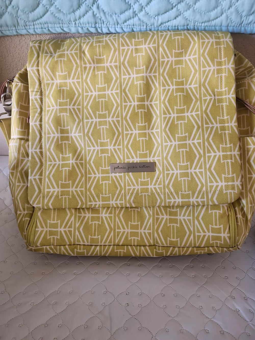 Petunia Pickle Bottom Yellowish Boxy Backpack